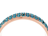 Rose gold Three-Row Round Blue Topaz Eternity Band with Shared Prong Setting_10