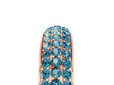 Rose gold Three-Row Round Blue Topaz Eternity Band with Shared Prong Setting_11