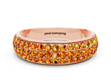 Rose gold Three-Row Round Citrine Eternity Band with Shared Prong Setting_6