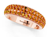 Rose gold Three-Row Round Citrine Eternity Band with Shared Prong Setting_7