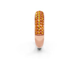 Rose gold Three-Row Round Citrine Eternity Band with Shared Prong Setting_8