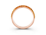Rose gold Three-Row Round Citrine Eternity Band with Shared Prong Setting_9