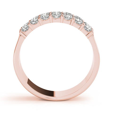 Rose gold Three-Row Round Diamond Channel Band with Shared Prong Setting 2