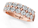 Rose gold Three-Row Round Diamond Channel Band with Shared Prong Setting_41