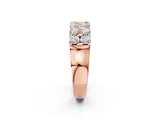 Rose gold Three-Row Round Diamond Channel Band with Shared Prong Setting_42