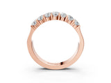 Rose gold Three-Row Round Diamond Channel Band with Shared Prong Setting_43