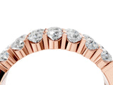 Rose gold Three-Row Round Diamond Channel Band with Shared Prong Setting_44