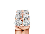 Rose gold Three-Row Round Diamond Channel Band with Shared Prong Setting_45