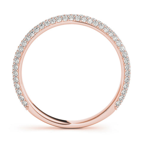Rose gold Three-Row Round Diamond Pavé Eternity Band 2