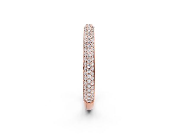 Rose gold Three-Row Round Diamond Pavé Eternity Band