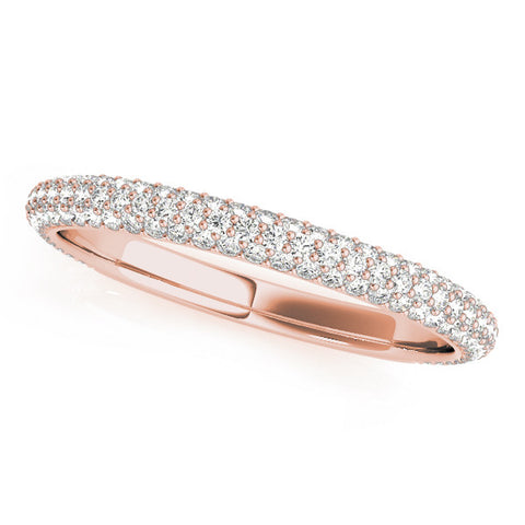 Rose gold Three-Row Round Diamond Pavé Eternity Band