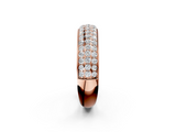 Rose gold Three-Row Round Diamond Pave Eternity Band with Shared Prong Setting_91