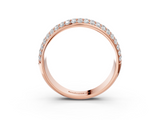 Rose gold Three-Row Round Diamond Pave Eternity Band with Shared Prong Setting_92