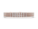 Rose gold Three-Row Round Diamond Tennis Bracelet with Bezel Setting_2