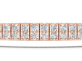 Rose gold Three-Row Round Diamond Tennis Bracelet with Prong Setting_3