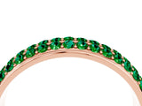 Rose gold Three-Row Round Emerald Eternity Band with Shared Prong Setting_10