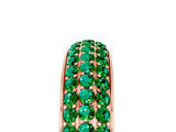 Rose gold Three-Row Round Emerald Eternity Band with Shared Prong Setting_11