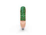 Rose gold Three-Row Round Emerald Eternity Band with Shared Prong Setting_8