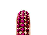 Rose gold Three-Row Round Garnet Eternity Band with Shared Prong Setting_11