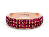 Rose gold Three-Row Round Garnet Eternity Band with Shared Prong Setting_6