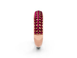 Rose gold Three-Row Round Garnet Eternity Band with Shared Prong Setting_8