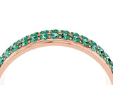 Rose gold Three-Row Round Green Sapphire Eternity Band with Shared Prong Setting_10