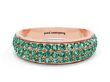 Rose gold Three-Row Round Green Sapphire Eternity Band with Shared Prong Setting_6