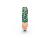 Rose gold Three-Row Round Green Sapphire Eternity Band with Shared Prong Setting_8