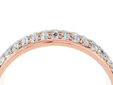 Rose gold Three-Row Round Moissanite Eternity Band with Shared Prong Setting_10