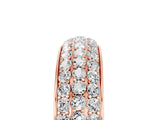 Rose gold Three-Row Round Moissanite Eternity Band with Shared Prong Setting_11