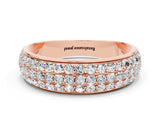 Rose gold Three-Row Round Moissanite Eternity Band with Shared Prong Setting_6