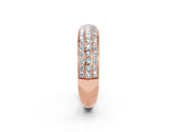 Rose gold Three-Row Round Moissanite Eternity Band with Shared Prong Setting_8
