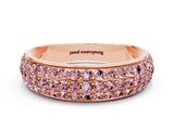 Rose gold Three-Row Round Morganite Eternity Band with Shared Prong Setting_6