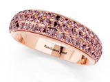 Rose gold Three-Row Round Morganite Eternity Band with Shared Prong Setting_7