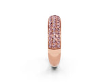 Rose gold Three-Row Round Morganite Eternity Band with Shared Prong Setting_8