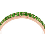 Rose gold Three-Row Round Peridot Eternity Band with Shared Prong Setting_10