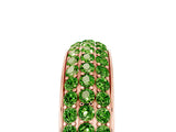 Rose gold Three-Row Round Peridot Eternity Band with Shared Prong Setting_11