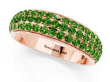 Rose gold Three-Row Round Peridot Eternity Band with Shared Prong Setting_7