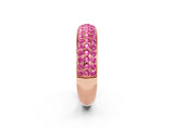 Rose gold Three-Row Round Pink Sapphire Eternity Band with Shared Prong Setting_20