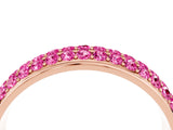 Rose gold Three-Row Round Pink Sapphire Eternity Band with Shared Prong Setting_22