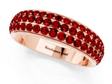 Rose gold Three-Row Round Ruby Eternity Band with Shared Prong Setting_7