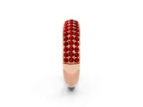 Rose gold Three-Row Round Ruby Eternity Band with Shared Prong Setting_8