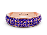 Rose gold Three-Row Round Tanzanite Eternity Band with Shared Prong Setting_6