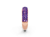 Rose gold Three-Row Round Tanzanite Eternity Band with Shared Prong Setting_8