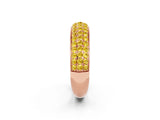 Rose gold Three-Row Round Yellow Sapphire Eternity Band with Shared Prong Setting_20