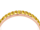 Rose gold Three-Row Round Yellow Sapphire Eternity Band with Shared Prong Setting_22