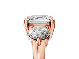 Rose gold Three-Stone Asscher Brilliant Cut Solitaire Ring with Prong Setting on a Classic Band