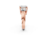 Rose gold Three Stone Asscher Cut Cut Channel Set Diamond Ring_5