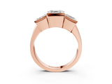 Rose gold Three Stone Asscher Cut Cut Channel Set Diamond Ring_6