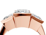 Rose gold Three Stone Asscher Cut Cut Channel Set Diamond Ring_7